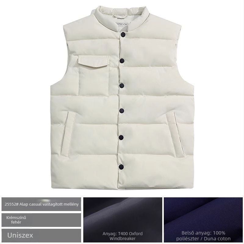 Logóval ellátott munkavest, fleece belső, Chenille és Spandex anyag, álló gallér, 2025 tavasz