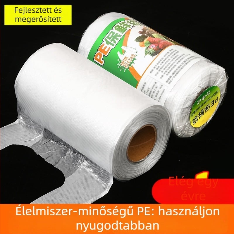 PE frissességmegőrző zacskó, pontlyukas perforációs típus, egyszer használatos, zárható