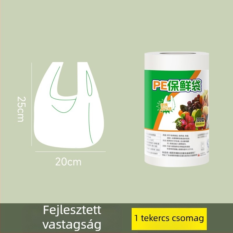 PE frissességmegőrző zacskó, pontlyukas perforációs típus, egyszer használatos, zárható