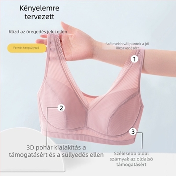 Tingfei Nylon Drót Nélküli Melltartó Teljes Kosárral, Vékony Formázott Kosár, Pamut Bélés, Mellény Stílus, Fixált Dupla Vállpántok