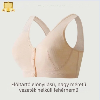 Mellény-stílusú melltartó elöl záródó, 3/4 kosár, középső formájú kosár, fő anyag nylon, bélés 100% pamut