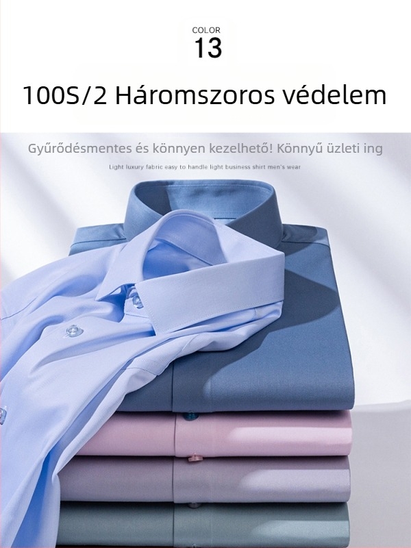 Pluszméretű fehér férfi hosszú ujjú ing – antibakteriális, gyűrődésmentes, vasalást nem igényel, háromvédelmes felülettel, üzleti ing