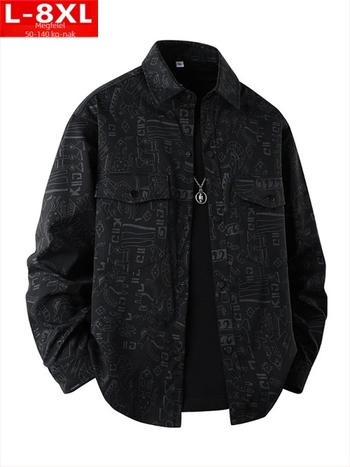 Virágmintás ing, négyzetes gallérral, hosszú ujjú, poliészter anyag, Hongkong-stílus