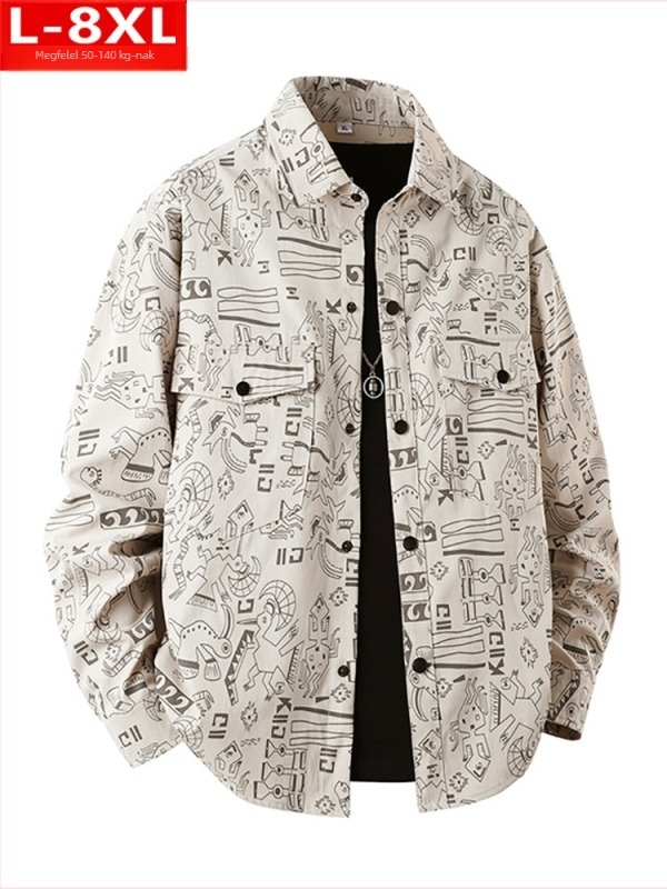 Virágmintás ing, négyzetes gallérral, hosszú ujjú, poliészter anyag, Hongkong-stílus