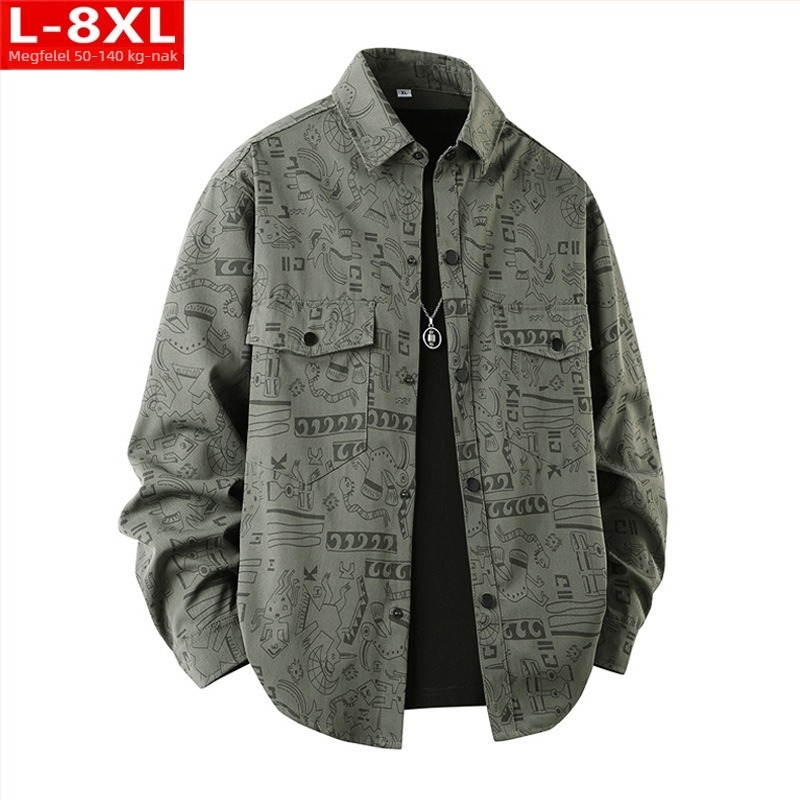 Virágmintás ing, négyzetes gallérral, hosszú ujjú, poliészter anyag, Hongkong-stílus