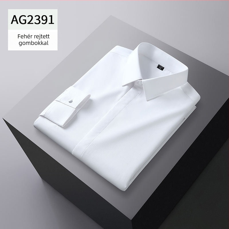 Férfi ing (bambuszrost és poliészter-spandex keveréke; négyzet alakú gallér; hosszú ujj; koreai stílusú kardigán; karcsú szabás)