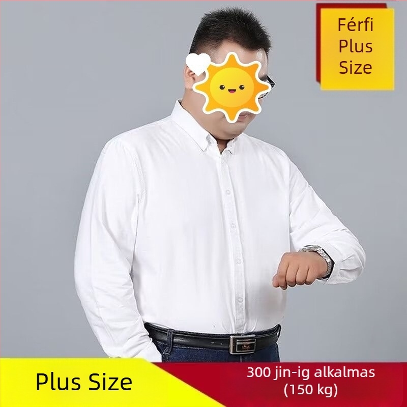 Férfi üzleti ing, lélegző poliészter-keverékből, vasalás nélkül, hosszú ujjú, lazán szabott, munkára