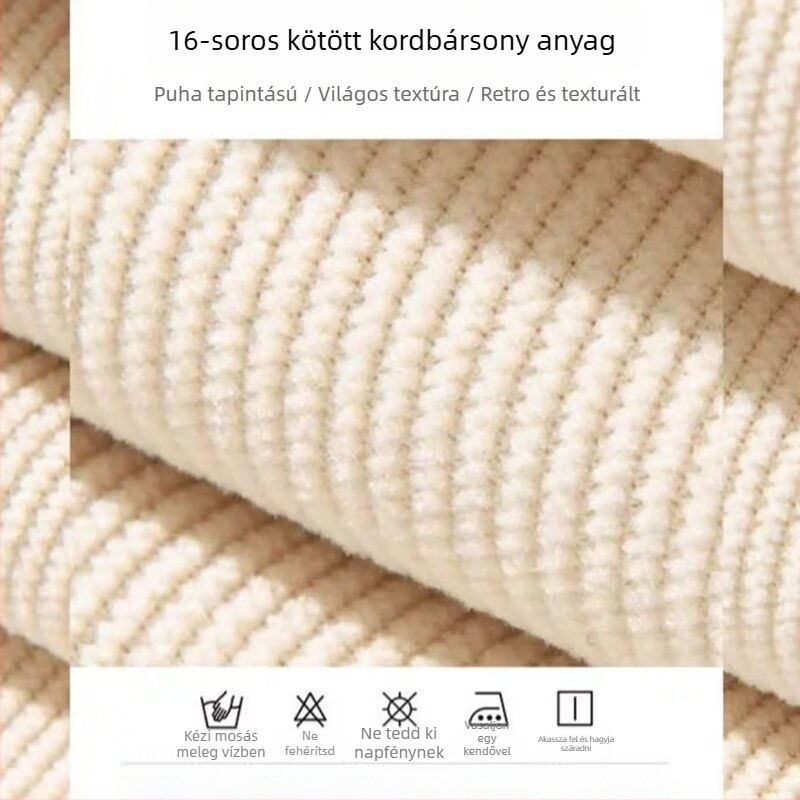 Férfi kordbársony ing, hosszú ujjak, négyszögletes gallér, vastag anyag, zsebek és hímzés