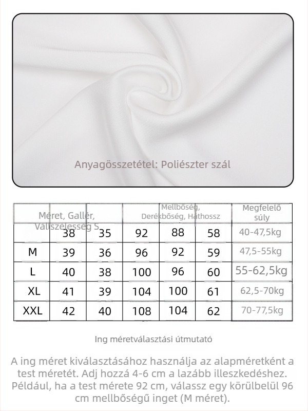 Női fehér ujjatlan ing polo gallérral, chiffon anyagból, slim fit