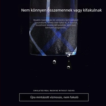 Romon férfi téli meleg ing, hosszú ujjú, kockás minta, bő szabás, hímzett részletek