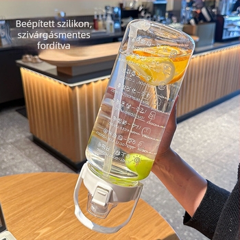 Unique koreai stílusú polikarbonát pohár szívószállal, nagy kapacitású, hordozható, ütésálló és hőálló