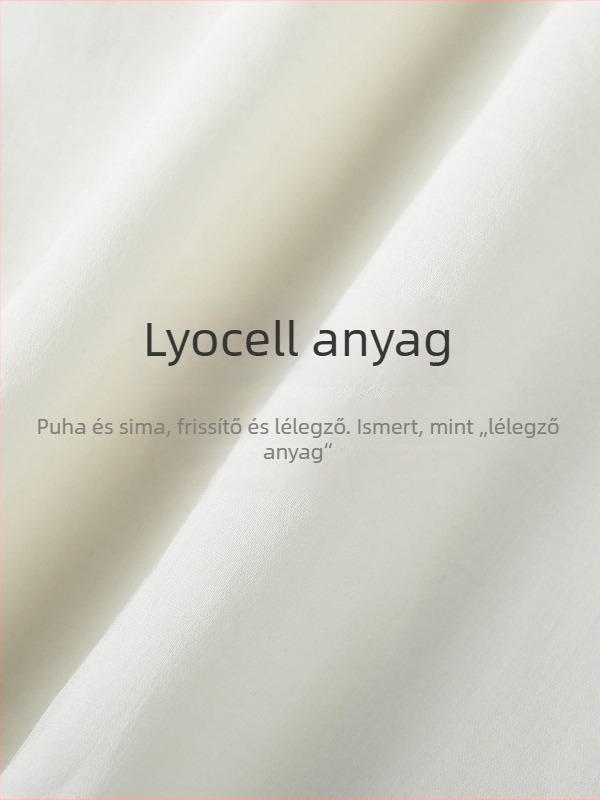 V-nyakú, lyocell keverék anyagú ing, hímzett, три/négyes ujjas