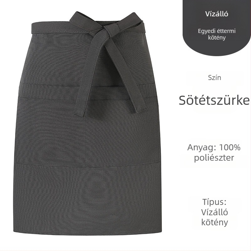 Extránagy félhosszú kötény egyedi logónyomással, tej-tea és kávézók, catering és éttermek számára