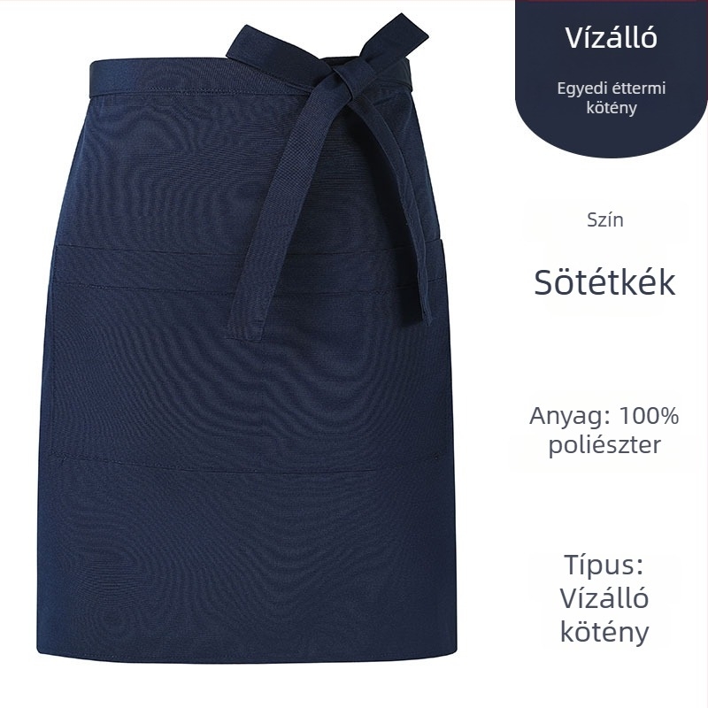 Extránagy félhosszú kötény egyedi logónyomással, tej-tea és kávézók, catering és éttermek számára