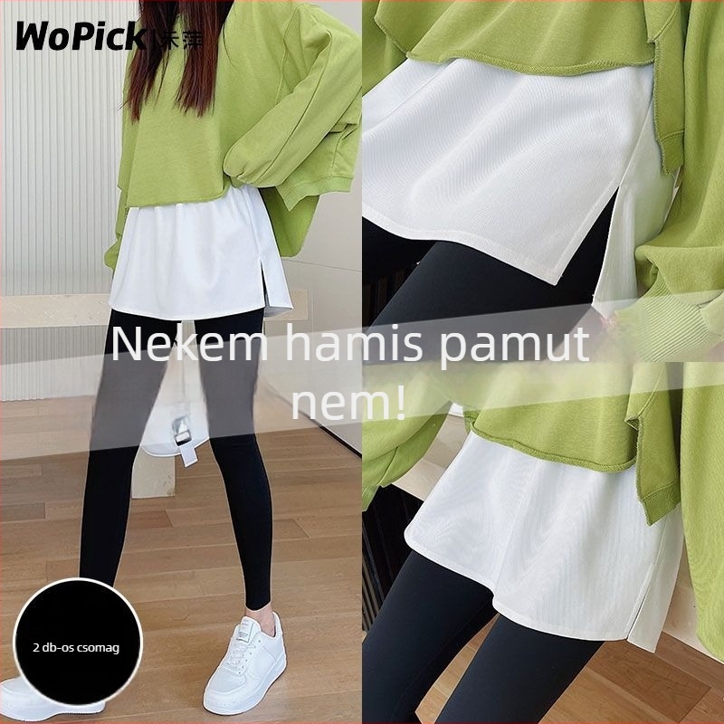 Pamut kapucnis pulóver rétegzett szegéllyel és hamis mini szoknyával; 90–95% pamut; anyag: pamut; stílus: fairy dress; Hong Kong wind retró