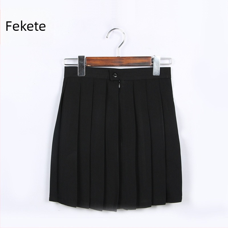 Pliszírozott szoknya, TR anyag, fő anyag tartalma 70–80%, japán stílus, rövid fazon