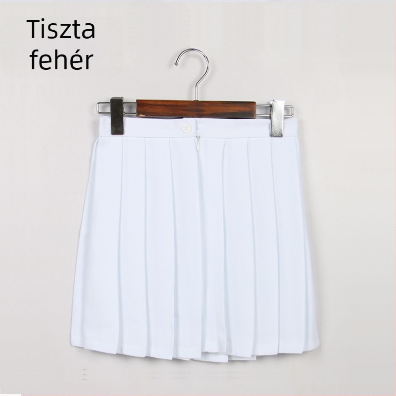 Pliszírozott szoknya, TR anyag, fő anyag tartalma 70–80%, japán stílus, rövid fazon