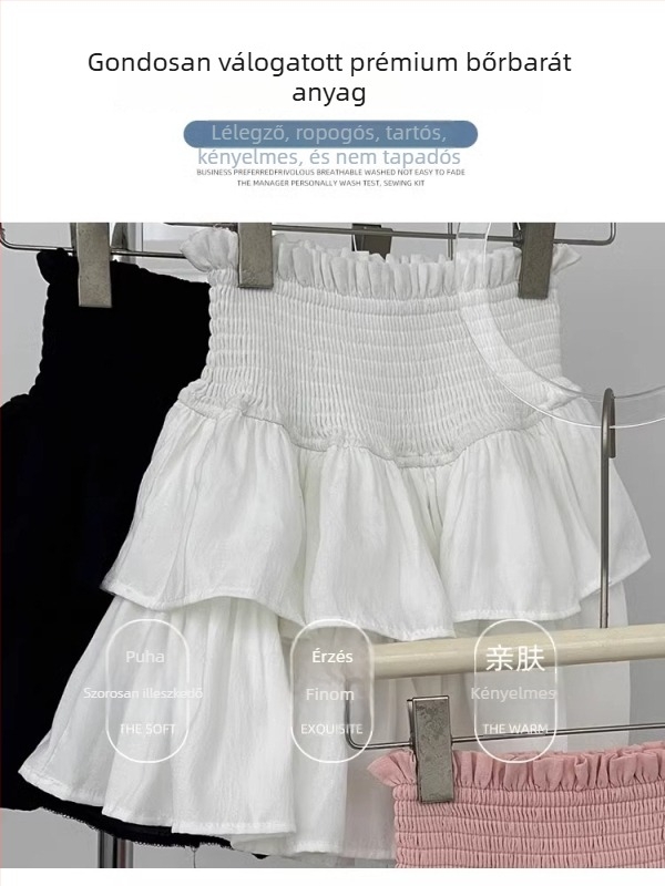 Féltest szoknya, hosszú, egyszínű minta, ránctalan poliészter anyag, 2025 tavasz