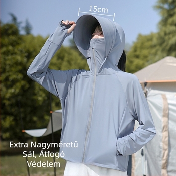 Női UV-védelmet nyújtó könnyű kerékpáros kabát – lélegző poliészter 81-95%, rovarvédett, nyár 2025, minimalistikus elegáns stílus