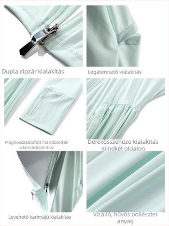 Női hosszú napvédő szett: teljes testvédő ruha és kabát, Ice Silk anyag, 2025 nyár