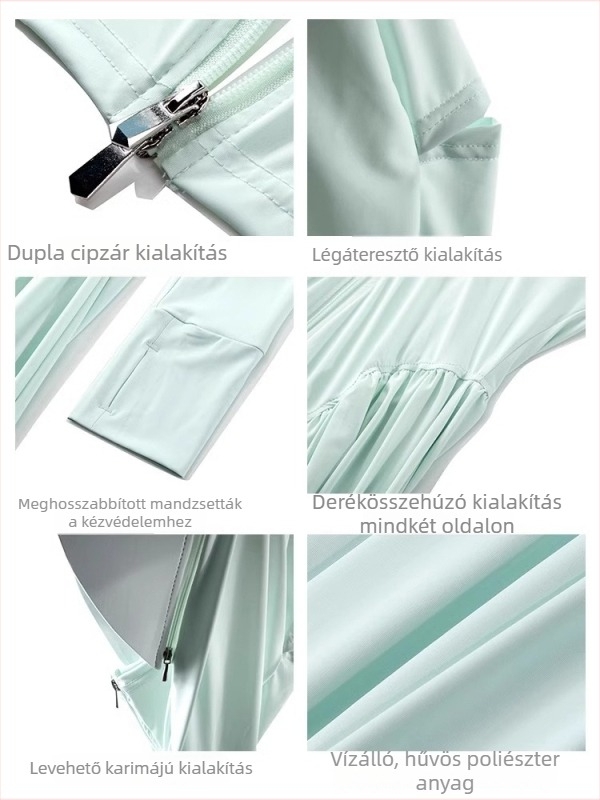 Női hosszú napvédő szett: teljes testvédő ruha és kabát, Ice Silk anyag, 2025 nyár