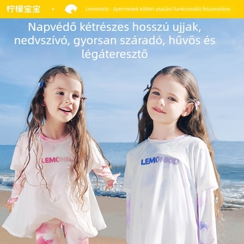 Lemonkid Gyerekek UV-védett hosszú ujjú felső, hűsítő és gyorsan száradó anyagú nylon, 2025 tavasz–nyár
