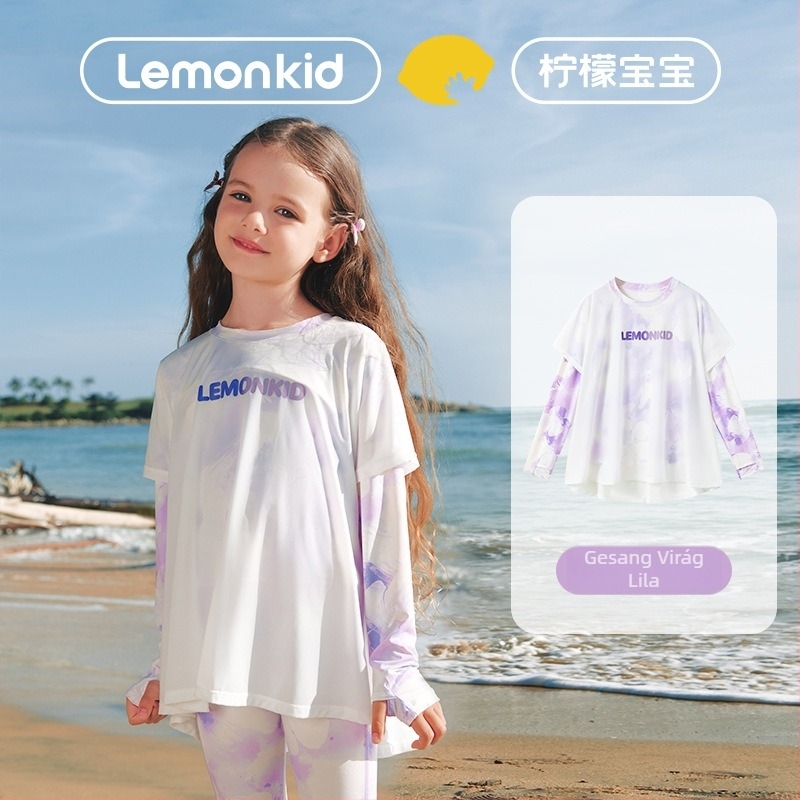 Lemonkid Gyerekek UV-védett hosszú ujjú felső, hűsítő és gyorsan száradó anyagú nylon, 2025 tavasz–nyár