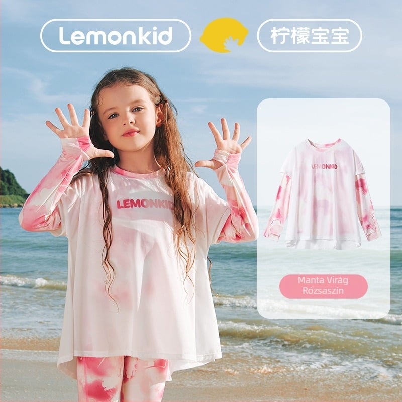 Lemonkid Gyerekek UV-védett hosszú ujjú felső, hűsítő és gyorsan száradó anyagú nylon, 2025 tavasz–nyár