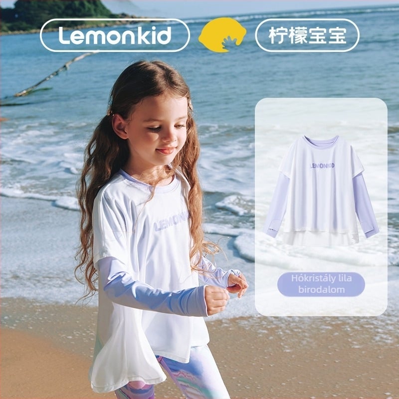 Lemonkid Gyerekek UV-védett hosszú ujjú felső, hűsítő és gyorsan száradó anyagú nylon, 2025 tavasz–nyár