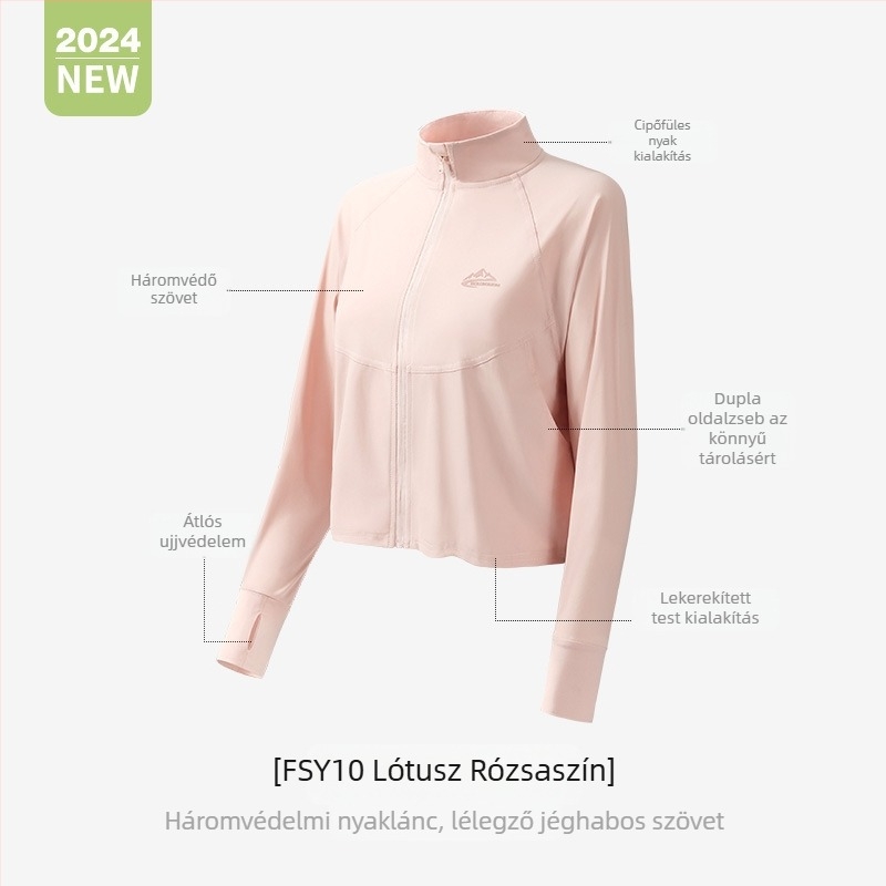 Női UV-védett, könnyű, lélegző kabát, nylon anyag, laza szabás, eredeti dizájn, 2024 tavasz