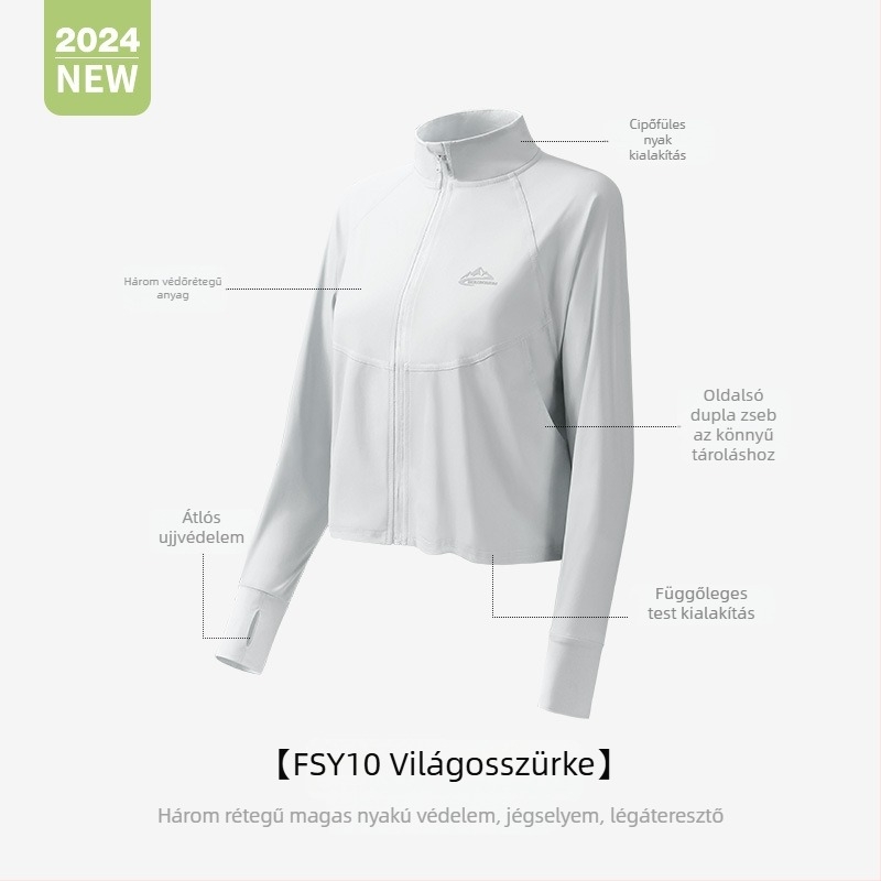 Női UV-védett, könnyű, lélegző kabát, nylon anyag, laza szabás, eredeti dizájn, 2024 tavasz