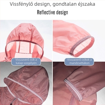 Yawho Kültéri szélvédő dzseki, ultrakönnyű nylon, kapucnival, UPF50+ UV védelem, légáteresztő, gyorsan száradó anyag