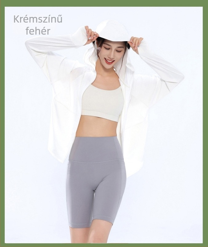 Női UPF50+ kapucnis kardigán UV-védelemmel, Ice Silk anyagból, laza fazon