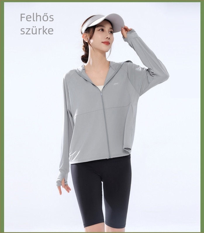Női UPF50+ kapucnis kardigán UV-védelemmel, Ice Silk anyagból, laza fazon