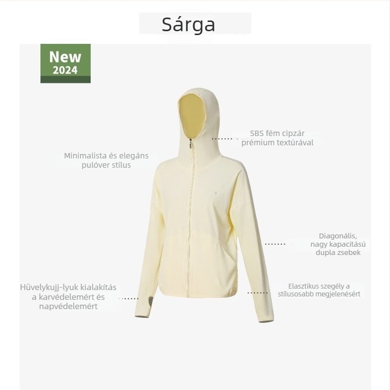Moxunyuansha UPF50+ Napsugárvédő női kabát, vékony Ice Silk anyag, nyár