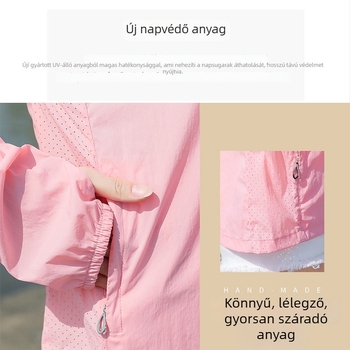 Női lazán szabott napsugárvédő kardigán, vékony, légáteresztő poliészter anyag, UPF50+, hosszú ujjak, külső ruházat kerékpározáshoz