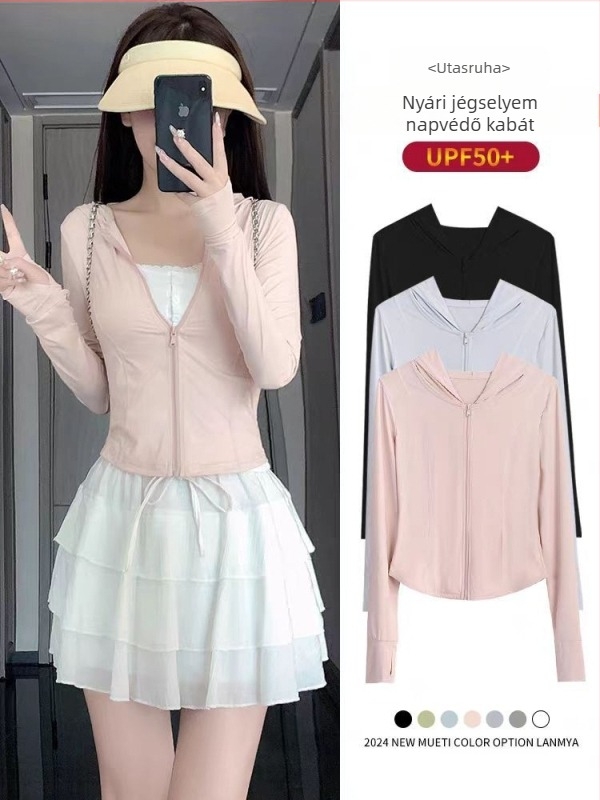 Kültéri széldzseki UV-50+ védelemmel, gyorsan száradó, lélegző, nylon anyagú, kapucnis