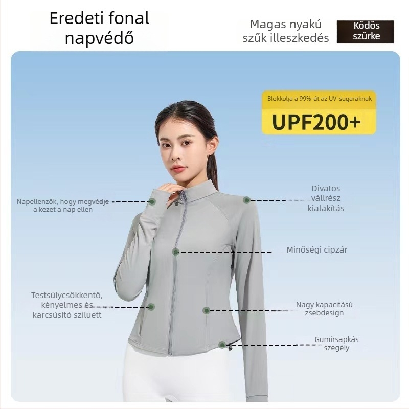 Kültéri széldzseki UV-50+ védelemmel, gyorsan száradó, lélegző, nylon anyagú, kapucnis
