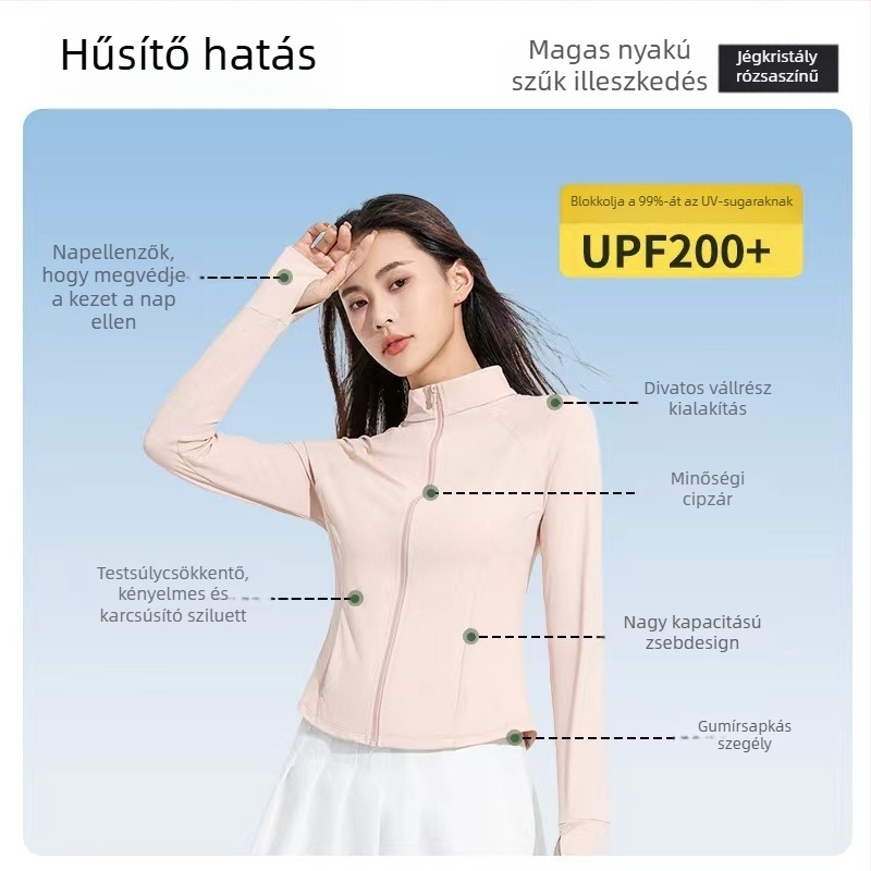 Kültéri széldzseki UV-50+ védelemmel, gyorsan száradó, lélegző, nylon anyagú, kapucnis