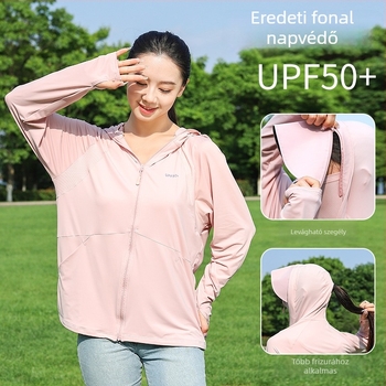 Női napvédő felső levehető nagy karimával, nylon Ice Silk anyagból, légáteresztő és ultra könnyű, UV védelem