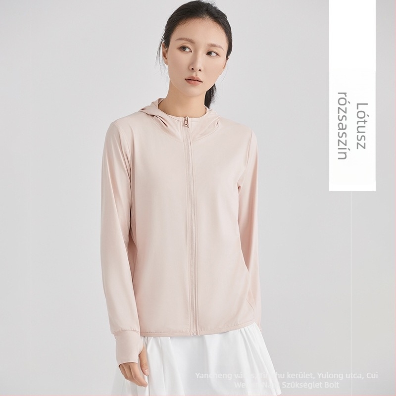 Női kültéri kapucnis szélvédő kabát UV védelem UPF397+, anyag 89,6% nylon és 10,4% spandex, stílus 932