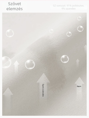 Napvédő jóga dzseki, szövött anyag, 91% poliészter és 9% elasztán; hosszú ujjú; laza szabású; álló gallér és első cipzár; hossz a csípőig.