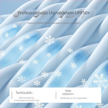 Kapucnis jég-selyem napvédő kabát — ultrakönnyű, gyorsan szárad, lélegző, UPF50+