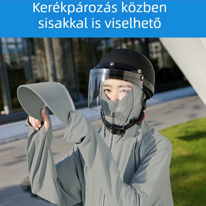 Női napsütésvédő kardigán nyárra, UV50+, Ice Silk, könnyű kültéri dzseki cipzárral
