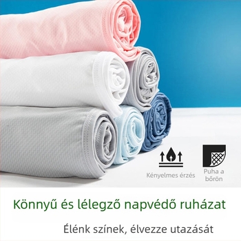 Hosszú ujjú napvédő kabát geometriai mintával, bő szabású (93% poliészter / 7% spandex, UPF30+, cipzár, vékony)