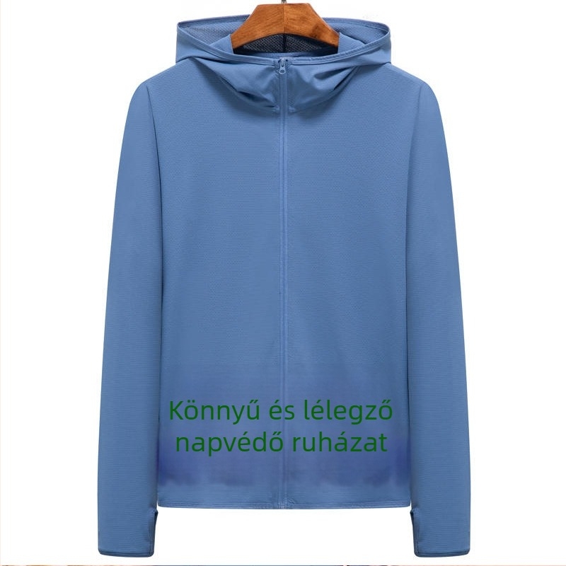 Hosszú ujjú napvédő kabát geometriai mintával, bő szabású (93% poliészter / 7% spandex, UPF30+, cipzár, vékony)