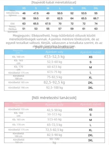 Külső UV-s védelem széldzseki – kapucnival, UPF50+, könnyű, légáteresztő, 100% nylon