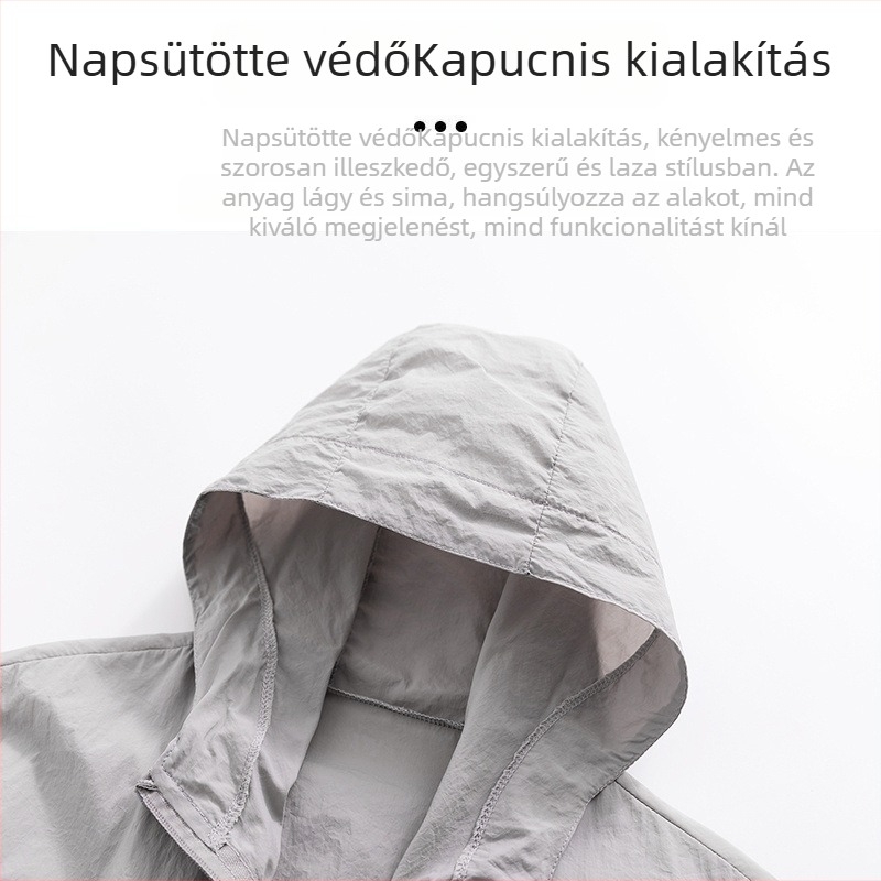 Ice Silk UV-védelmet nyújtó külső szélkabát kapucnival, légáteresztő, vékony nyárra, horgászathoz és kerékpárhoz