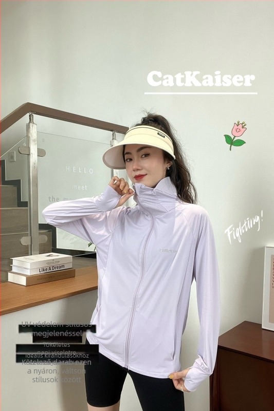 CatKaiser könnyű UV-védő kapucnis kabát, nyárra, lélegző nylon, UPF50+