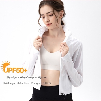 Női kültéri kapucnis szélálló dzseki, cipzárral, hosszú ujjú — lélegző, gyorsan szárad, Nylon-Spandex 90/10, UPF50+